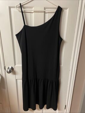 Banana Republic one-shoulder ruffle knit black dress women’s size XXL
